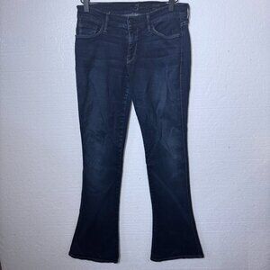 7 For All Mankind Womens Size 27 Lexie Dark Wash Flare Denim Jeans Low Rise Blue